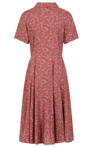 Kleid Chloe Spring Flowers 40's, Koralle
