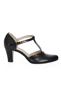 Riemchen Pumps Galore, Schwarz (Leder)