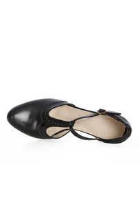 Riemchen Pumps Galore, Schwarz (Leder)