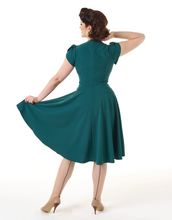 Laden Sie das Bild in den Galerie-Viewer, Swingkleid Retro 50s,  Teal- Petrol
