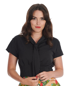 Bluse Black Garden , Pokadots, Schwarz