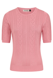 Top Ruby Heart, Feinstrick , Rosa