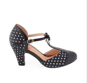 Riemchen Pumps Kelly Lee, Schwarz/Weiß