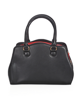 Laden Sie das Bild in den Galerie-Viewer, Tasche Poppy Polka, Schwarz/Rot/Weiß
