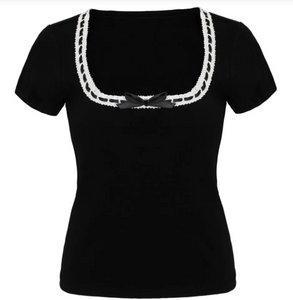 Top Gracie Bow, 50's, Schwarz