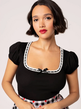 Laden Sie das Bild in den Galerie-Viewer, Top Gracie Bow, 50&#39;s, Schwarz
