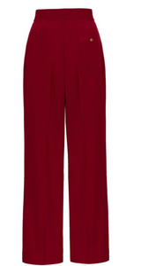 High Waist Marlenehose Ginger, 40's, Dunkelrot