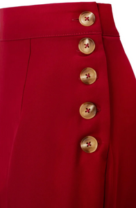 High Waist Marlenehose Ginger, 40's, Dunkelrot