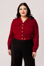 Laden Sie das Bild in den Galerie-Viewer, Jacke Ravenwood, Dunkelrot, Plus Size
