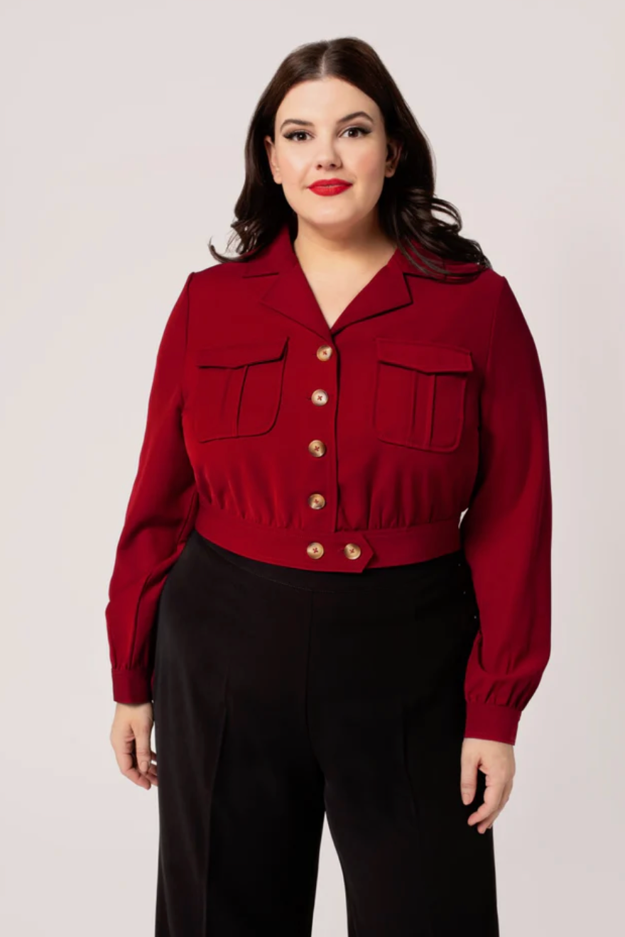 Jacke Ravenwood, Dunkelrot, Plus Size