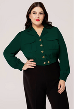Laden Sie das Bild in den Galerie-Viewer, Jacke Ravenwood, Dunkelgrün, Plus Size
