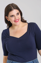 Laden Sie das Bild in den Galerie-Viewer, Top Philippa 50&#39;s Basic, Navy
