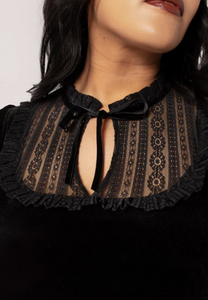 Samt-Top Mouming, Schwarz, Plus Size