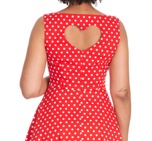 Swingkleid Dot Days 50's, Polka Rot
