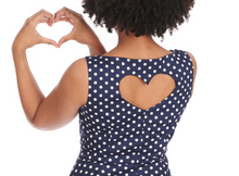 Laden Sie das Bild in den Galerie-Viewer, Swingkleid Dot Days 50&#39;s, Polka Navy, Plus Size
