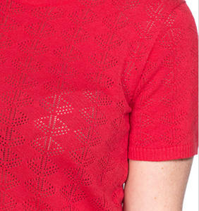 Feinstrick Pulli Nautical ,Rot, Plus Size
