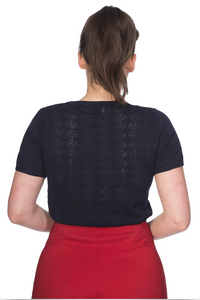 Feinstrick Pulli Nautical ,Schwarz, Plus Size