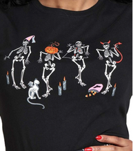 Laden Sie das Bild in den Galerie-Viewer, T-Shirt Skeleton Boo-Gie , Schwarz, Plus Size
