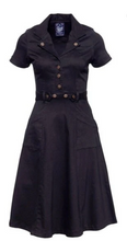 Laden Sie das Bild in den Galerie-Viewer, Jeans-Swingkleid Workwear, Schwarz
