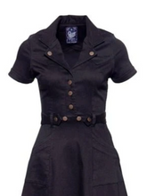 Laden Sie das Bild in den Galerie-Viewer, Jeans-Swingkleid Workwear, Schwarz
