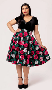 Swingrock Paint me Roses, Schwarz, Plus Size