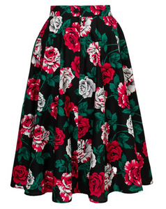 Swingrock Paint me Roses, Schwarz, Plus Size