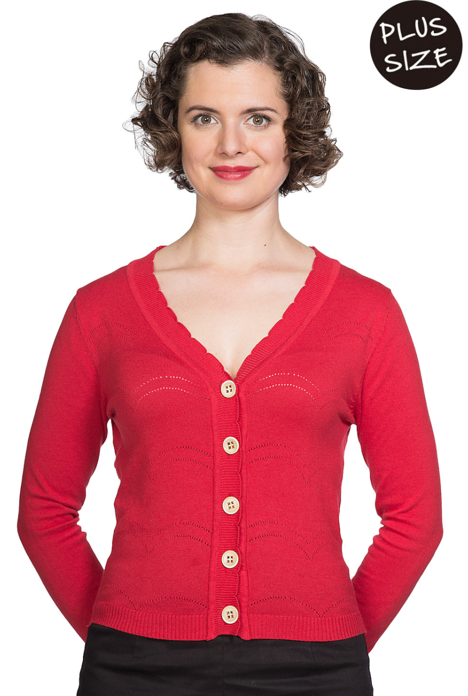 Cardigan June, Rot, Plus Size
