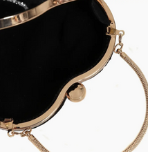 Laden Sie das Bild in den Galerie-Viewer, Handtasche Lou, Herzförmig-Samt, Schwarz
