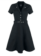 Laden Sie das Bild in den Galerie-Viewer, Swingkleid Workwear, Denim-Schwarz
