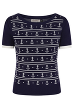 Laden Sie das Bild in den Galerie-Viewer, Pulli Nellie Anchors, Navy
