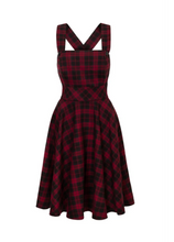 Laden Sie das Bild in den Galerie-Viewer, Latzkleid Carmina Pinafore, Tartan-Burgundy
