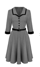 Laden Sie das Bild in den Galerie-Viewer, Swingkleid Teddy ,Houndstooth Schwarz/Weiß
