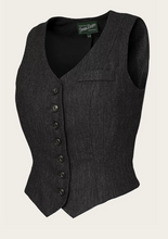Laden Sie das Bild in den Galerie-Viewer, The Suit Up Waistcoat Black &amp; Charcoal Tweed
