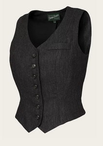 The Suit Up Waistcoat Black & Charcoal Tweed