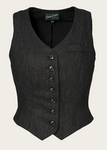 Laden Sie das Bild in den Galerie-Viewer, The Suit Up Waistcoat Black &amp; Charcoal Tweed

