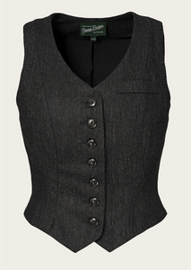 The Suit Up Waistcoat Black & Charcoal Tweed