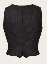 Laden Sie das Bild in den Galerie-Viewer, The Suit Up Waistcoat Black &amp; Charcoal Tweed

