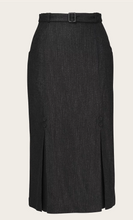 Laden Sie das Bild in den Galerie-Viewer, The Tripple Step Skirt, Wollmix, Black &amp; Charcoal Tweed, Plus Size
