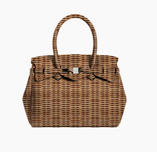 Laden Sie das Bild in den Galerie-Viewer, Handtasche Petite Miss Plus  - Neopren-Stoff, Bedruckt im Korbgeflecht-Design
