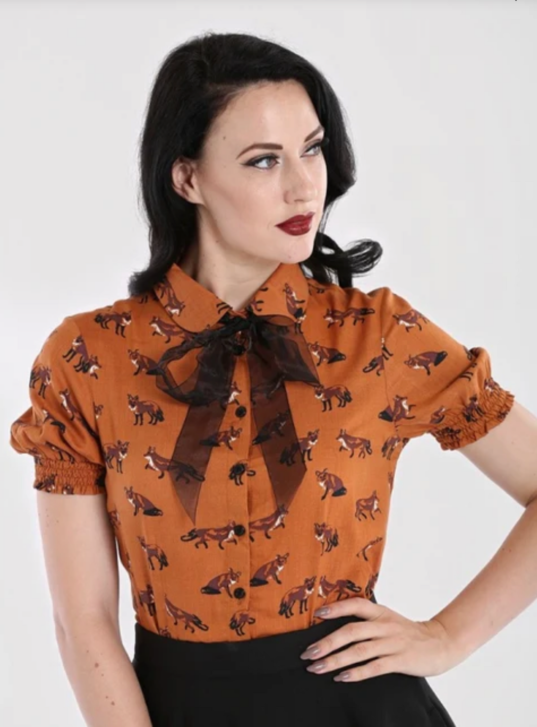 Bluse Vixey Fox 40's, Braun