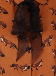 Bluse Vixey Fox 40's, Braun
