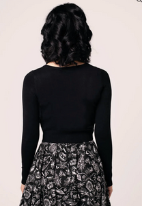 Cardigan Hollow Skulls, Schwarz, Plus Size
