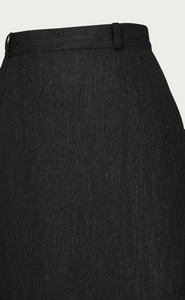 The Triple Step Skirt, Wollmix, Black & Charcoal
