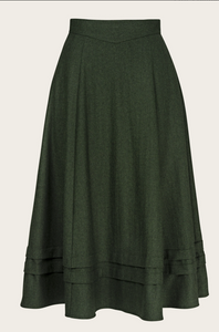 The Tireless Trailblazer Skirt, Wollmix, Pine green wool blend