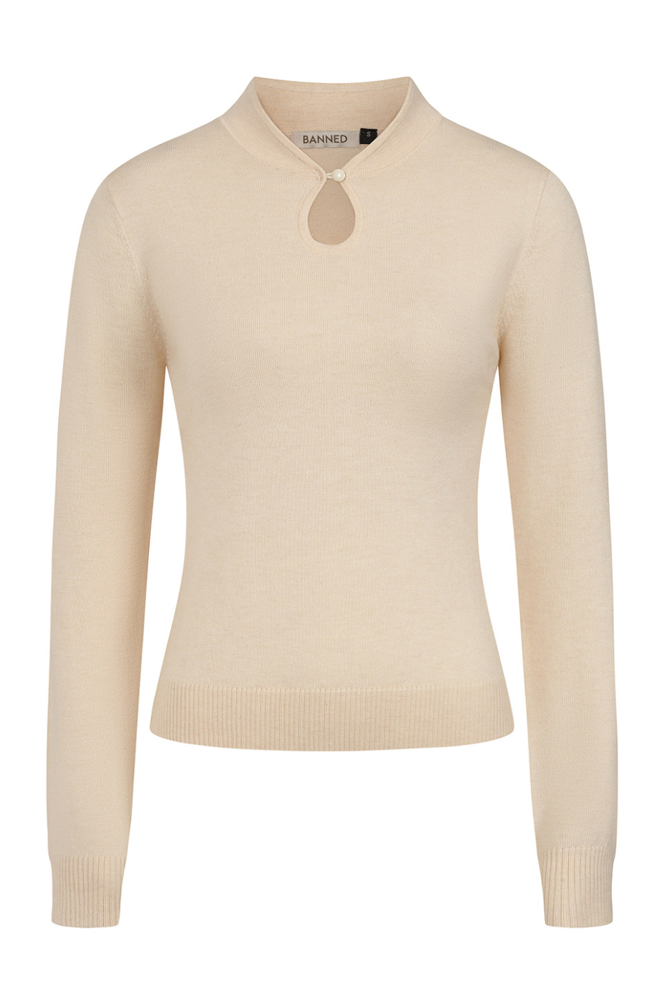 Retro-Feinstrick Pullover Mara, Beige