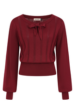 Laden Sie das Bild in den Galerie-Viewer, Feinstrick-Pullover Angel Pointelle Burgundy
