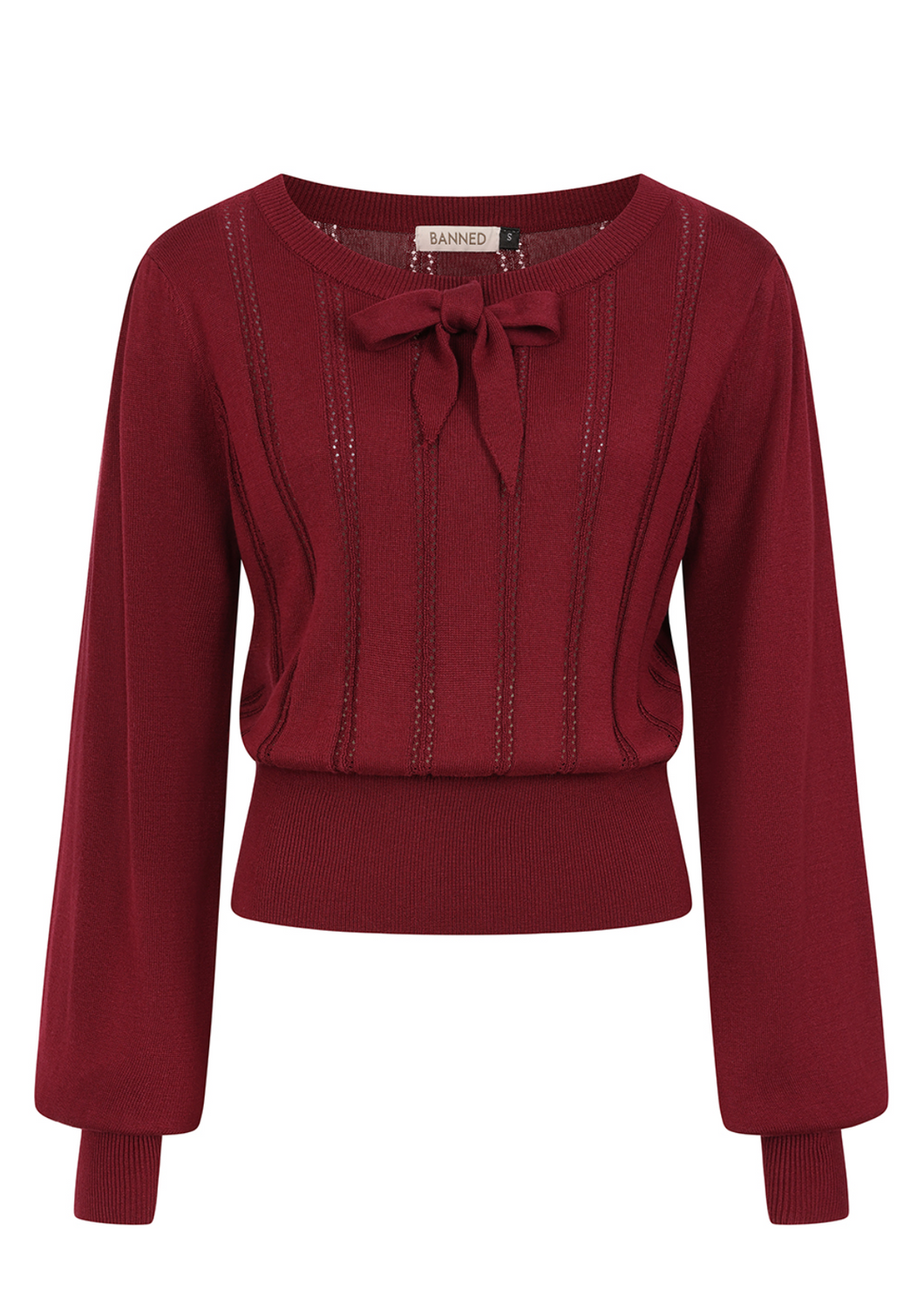 Feinstrick-Pullover Angel Pointelle Burgundy