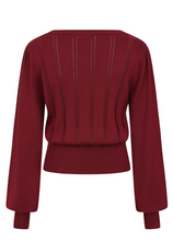 Laden Sie das Bild in den Galerie-Viewer, Feinstrick-Pullover Angel Pointelle Burgundy

