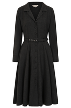Laden Sie das Bild in den Galerie-Viewer, Swingkleid Marigold 40&#39;s, Tweed Stoff, Dunkelgrau
