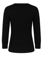 Laden Sie das Bild in den Galerie-Viewer, Pullover Alina  mit Spinnennetz-Stickerei, Schwarz
